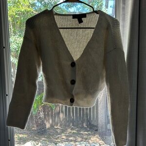 Forever 21 Cream Cardigan with Button Accents